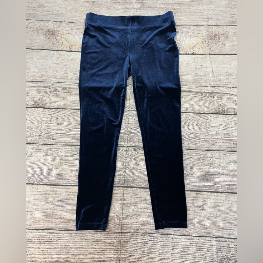 😍Loft Navy Blue Velvet Skinny Leggings size Large